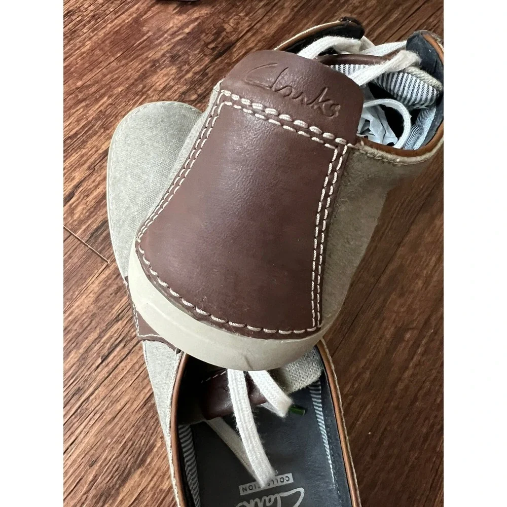 Clarks Collection Men's Lace Up Canvas /Fabric Upper Shoes Size 9.5 M